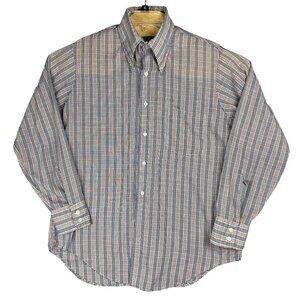 Vintage 70's Sutton Collection Shirt Mens (16-33) Plaid Long Sleeve Button-Down